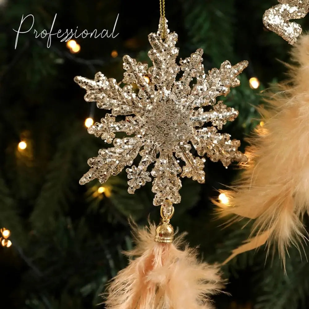 Christmas Feather Pendant Ornament – Angel Snowflake Elk 20cm Christmas Tree Ornament Richie's