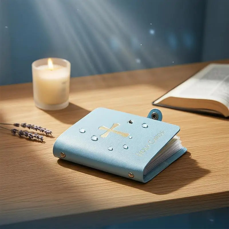 Leather Holy Card Holder – Prayer Card Organizer, Snap Close Card & ID Holder Richie's