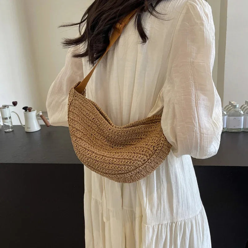 Bohemian Straw Woven Crossbody Bag – Women's Beach Handbag Straw Crossbody Bag Richie's