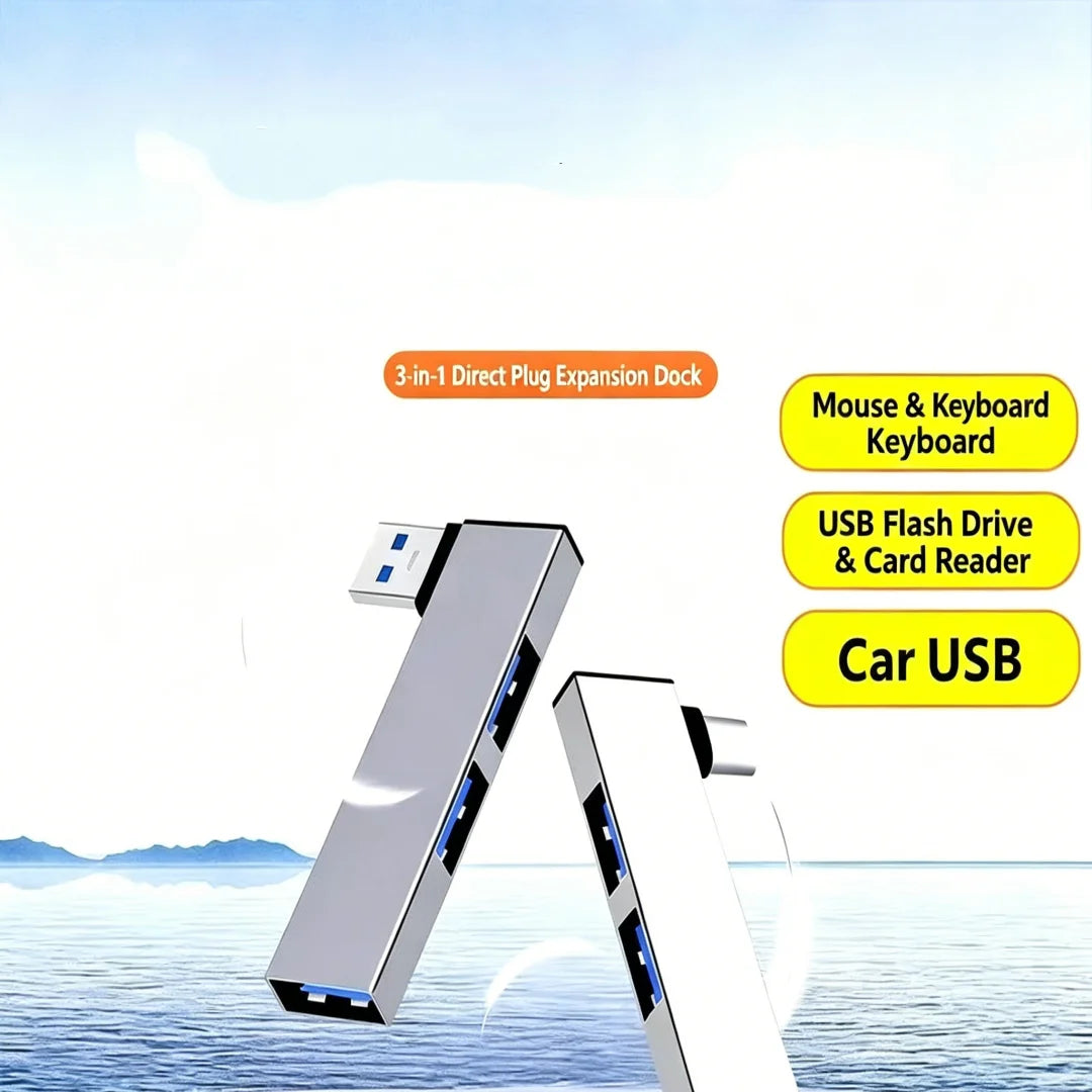 3-in-1 USB Hub USB-A & Type-C Dual Interface Mini Dock | FUCHU USB Hub Richie's