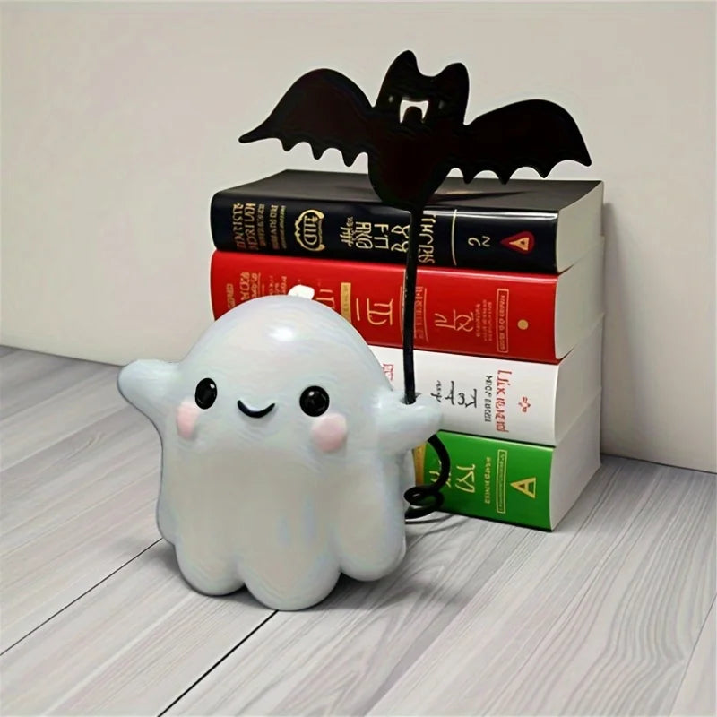 Halloween Ghost & Bat Resin Statue – Spooky Tabletop Decor Halloween Resin Statue Richie's