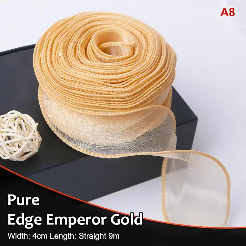 10 Yards Organza Wavy Edge Ribbon 4cm – Bouquet & Gift Wrap Craft Ribbon Richie's A8 10yard