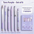6-Pack Purple Aesthetic Gel Pens 0.5mm Fine Point Black Ink Gel Pen Set Richie's black