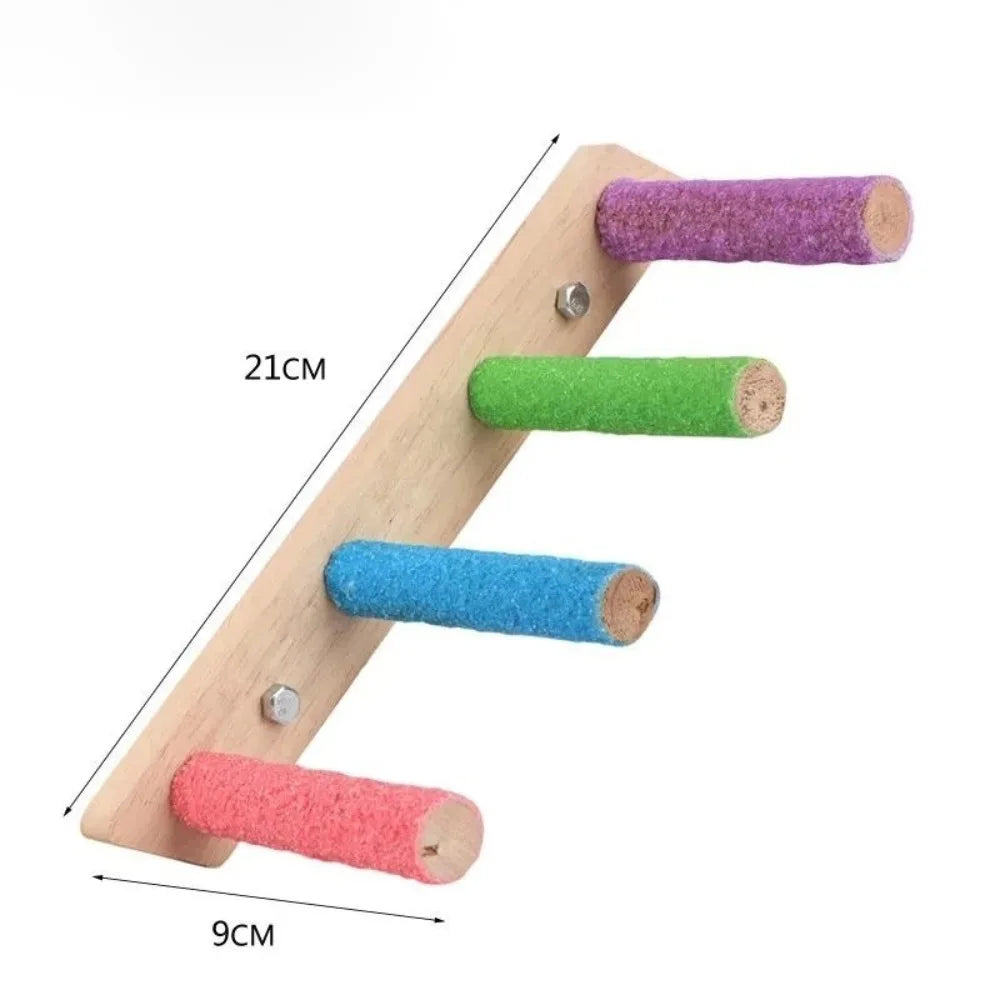 Wooden Bird Ladder Toy – 4/6/8 Rung Parrot Climbing Perch Bird Climbing Toy Richie's 4 Step