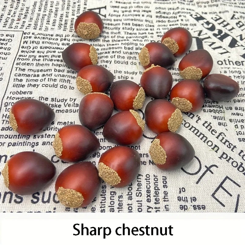 Artificial Chestnuts Set of 24 – Realistic Fall Decor Props Artificial Fall Decor Richie's
