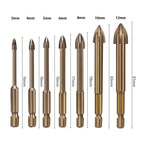 Binoax 7Pcs Carbide Glass & Tile Drill Bit Set – Spear Head Glass Tile Drill Bits Richie's brown