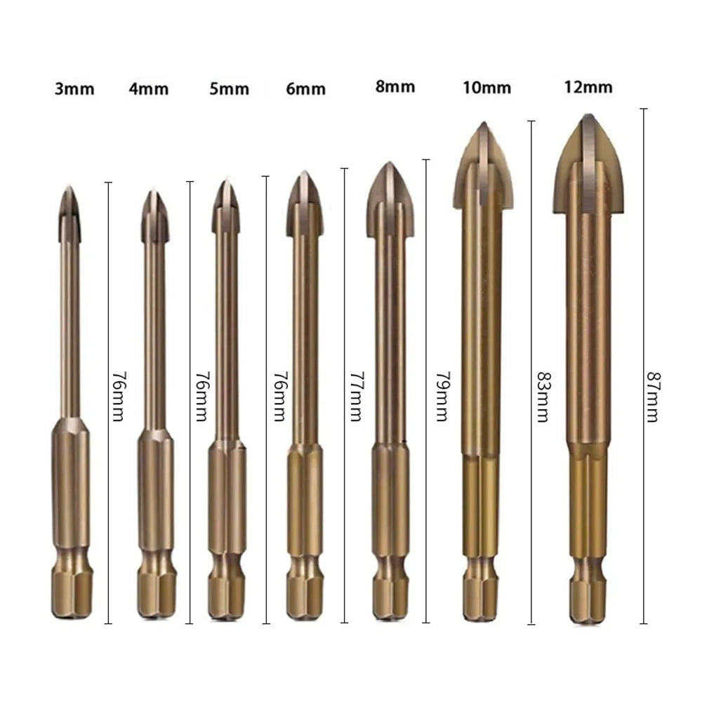 Binoax 7Pcs Carbide Glass & Tile Drill Bit Set – Spear Head Glass Tile Drill Bits Richie's brown