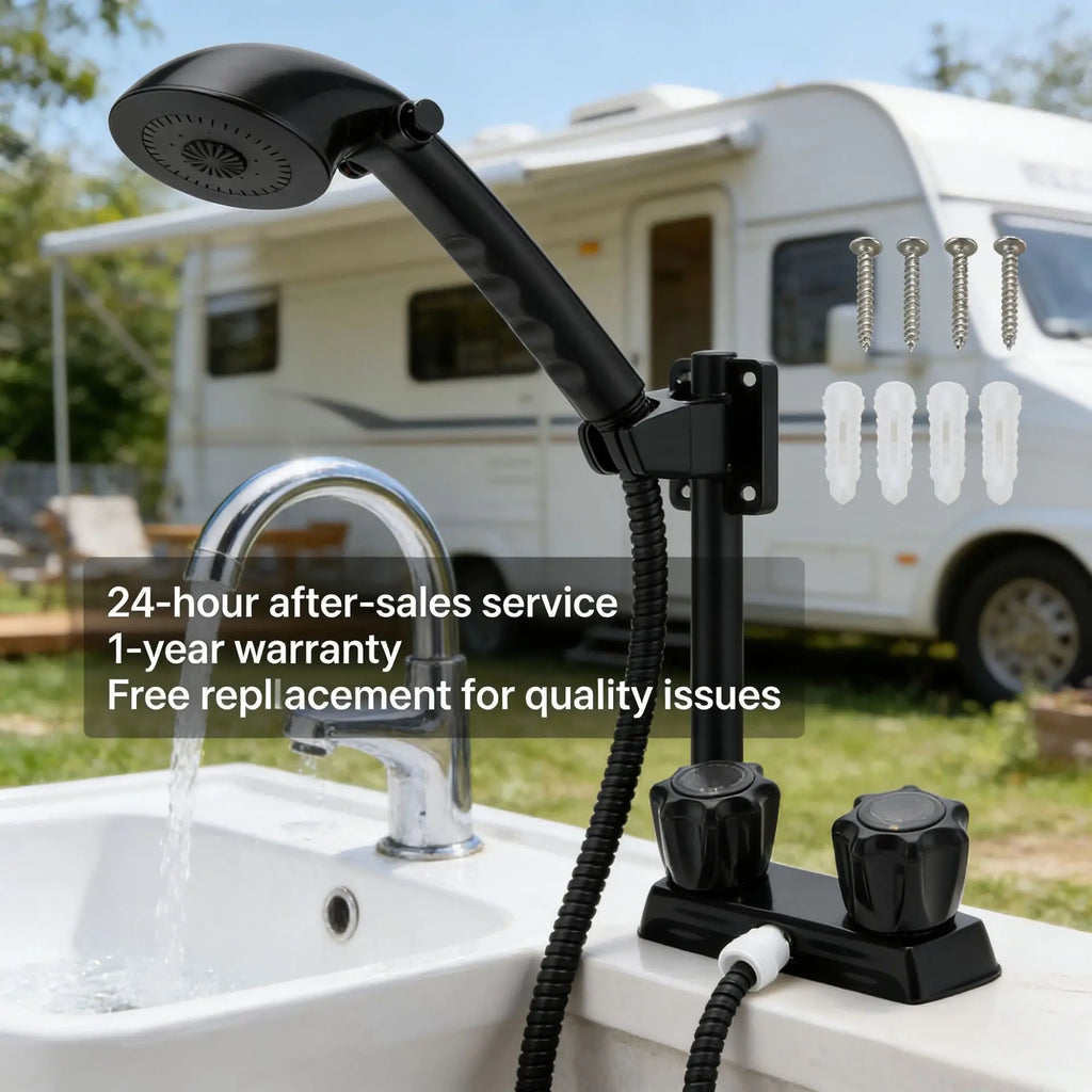 RV 4-Inch Basin Shower Double Faucet Hose Set – Universal Fit RV Shower Faucet Set Richie's