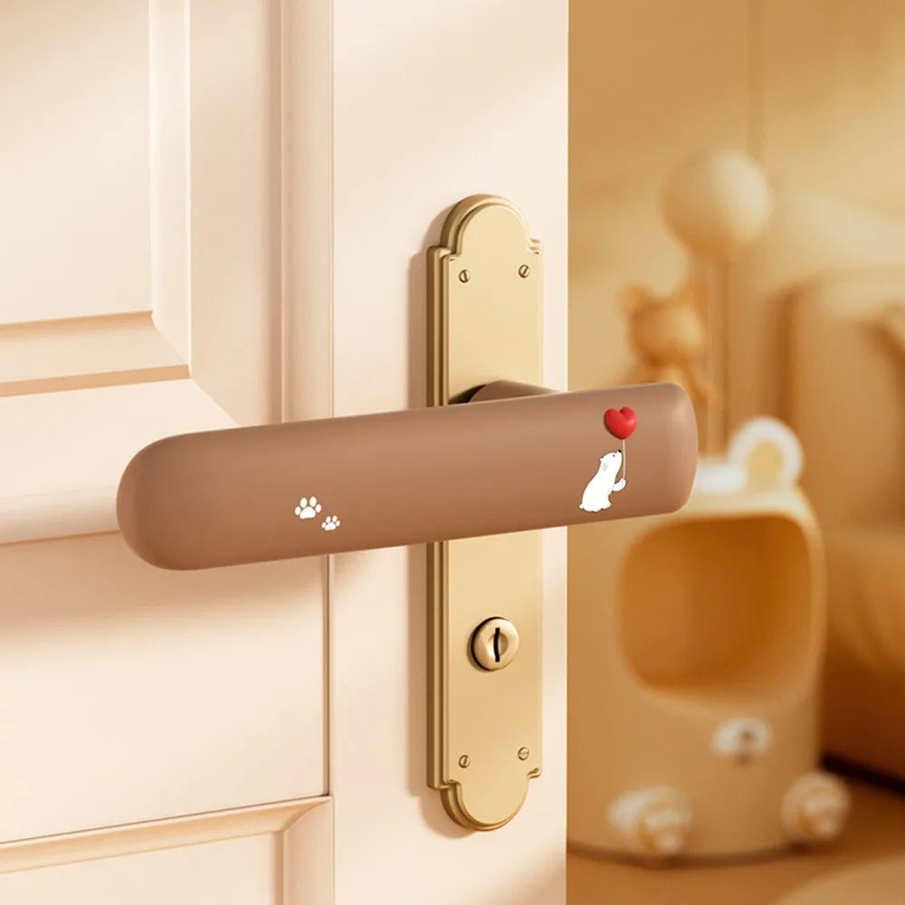 Cute Cat Silicone Door Knob Cover – Wall Protector Sleeve Door Knob Cover Richie's Coffee-Left