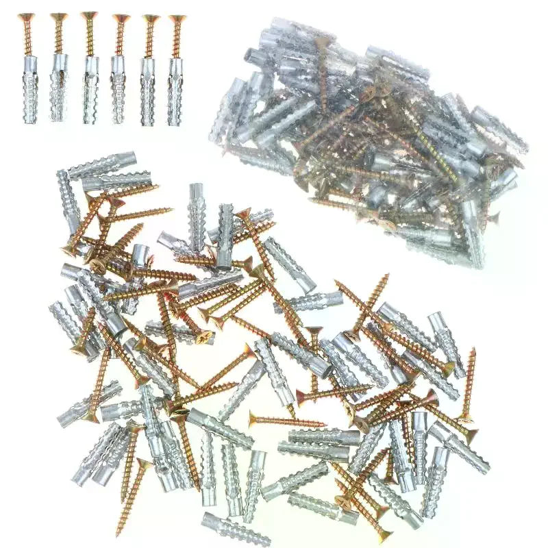 100-Set Wall Anchors & Screws 6mm 8mm – Metal Expansion Plugs Wall Anchor Kit Richie's