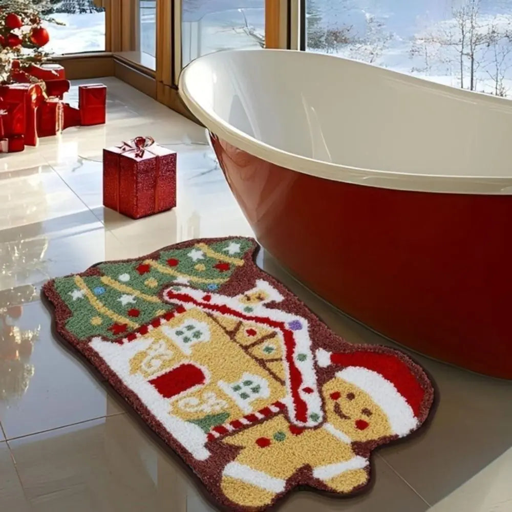 Santa Claus Christmas Door Mat – Non-Slip Plush Holiday Rug Holiday Floor Mat Richie's