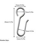 30pcs Metal S-Hook Curtain Track Hooks – Shower & Window Curtain Track Hooks Richie's