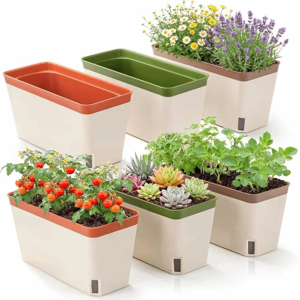 Modern Self-Watering Planter Pot with Water Level Window Self-Watering Planter Richie's