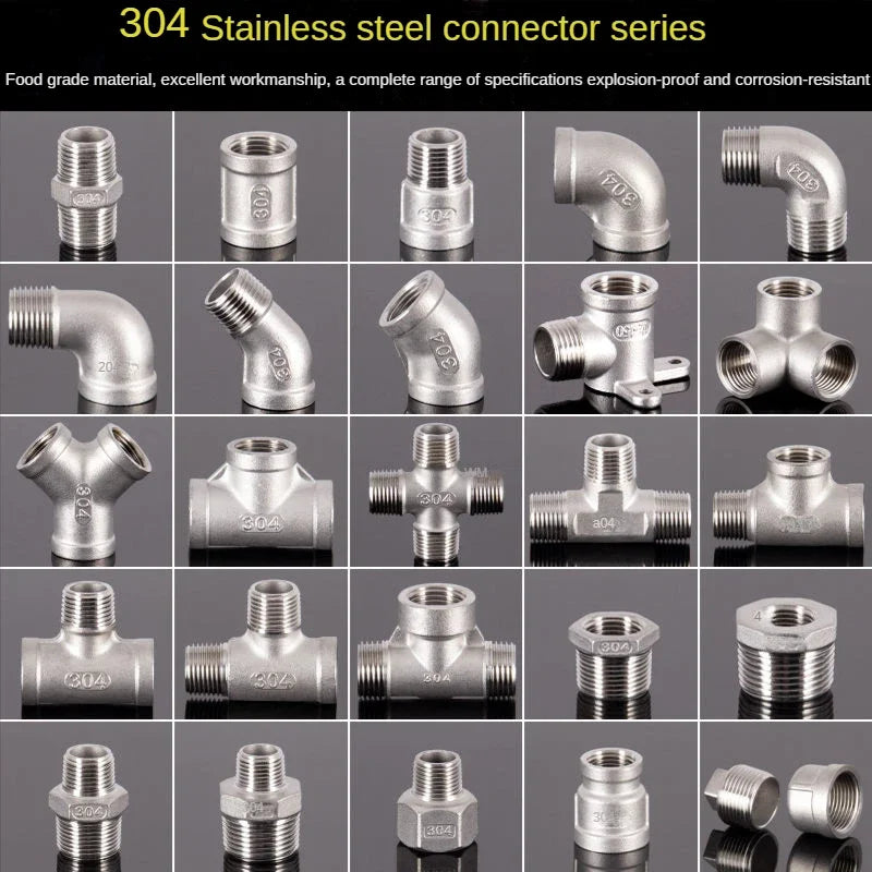 1/2" 304 Stainless Steel Pipe Fittings – Tee, Elbow & Connector Pipe Fitting Richie's
