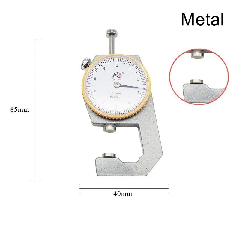 Handheld Leather Thickness Gauge 0–10mm | 0.1mm Dial Precision Thickness Gauge Richie's Metal