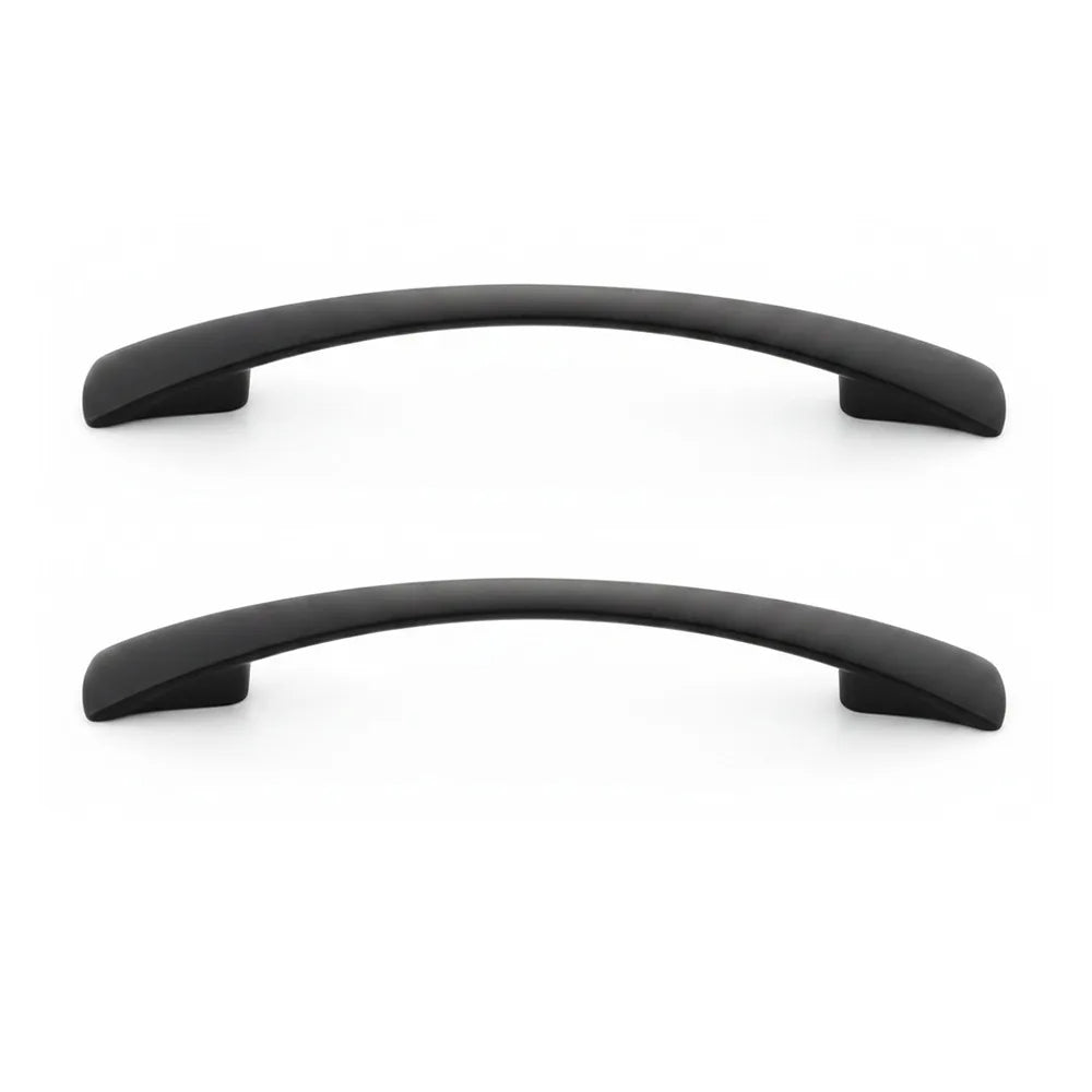 2PCS Curved Aluminum Cabinet Handles – Drawer Pulls 96–160mm Cabinet Drawer Pulls Richie's Black 96mm