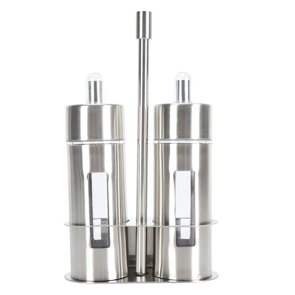 304 Stainless Steel Oil Dispenser Bottle Set with Stand 80ml Oil Vinegar Cruet Set Richie's 2pcs