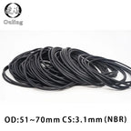 10PCS Black NBR O-Ring CS3.1mm OD51-70mm Nitrile Rubber Seal Rubber O-Ring Seal Richie's