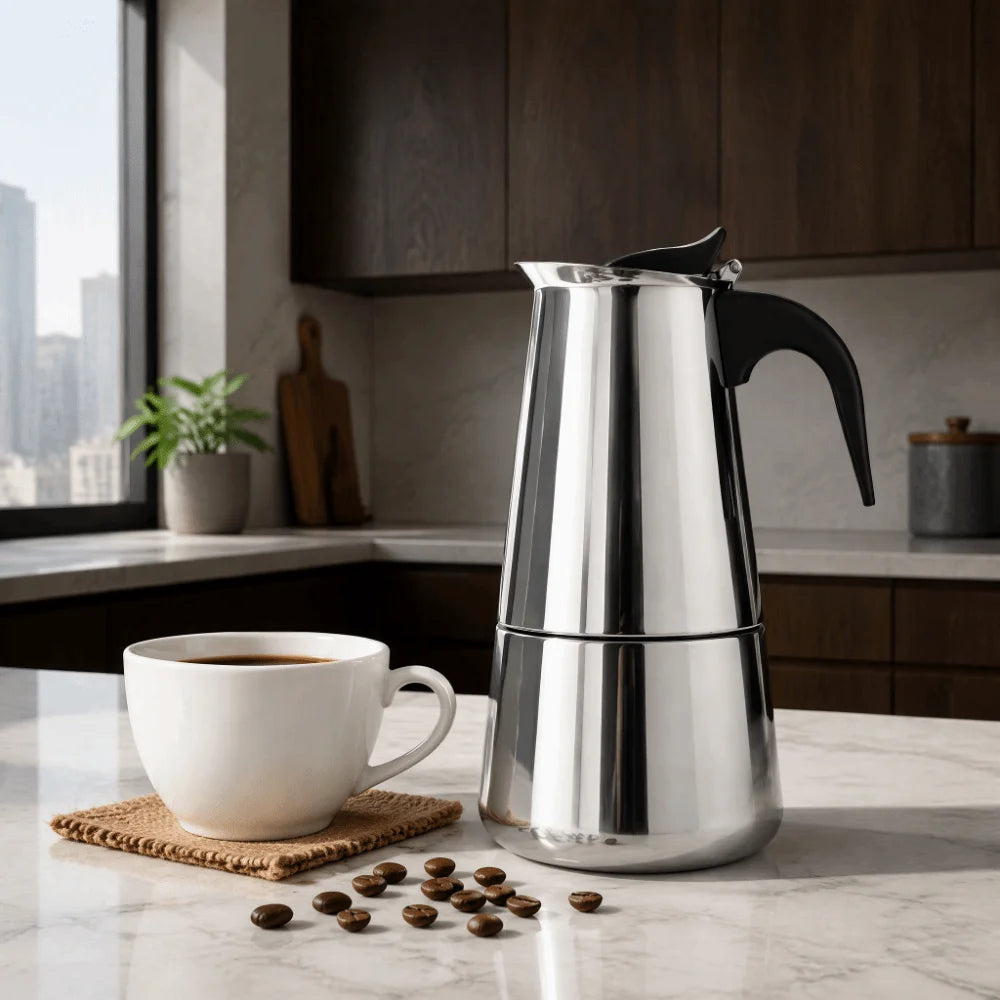 Stainless Steel Moka Pot 200ml Stovetop Espresso Coffee Maker Stovetop Coffee Maker Richie's