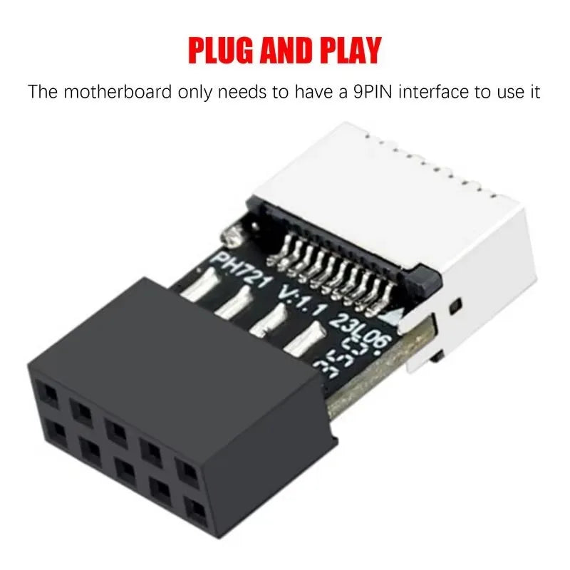 USB-C Motherboard Adapter USB 2.0 9-Pin Male to Type-E Female Motherboard USB Adapter Richie's China Mainland a