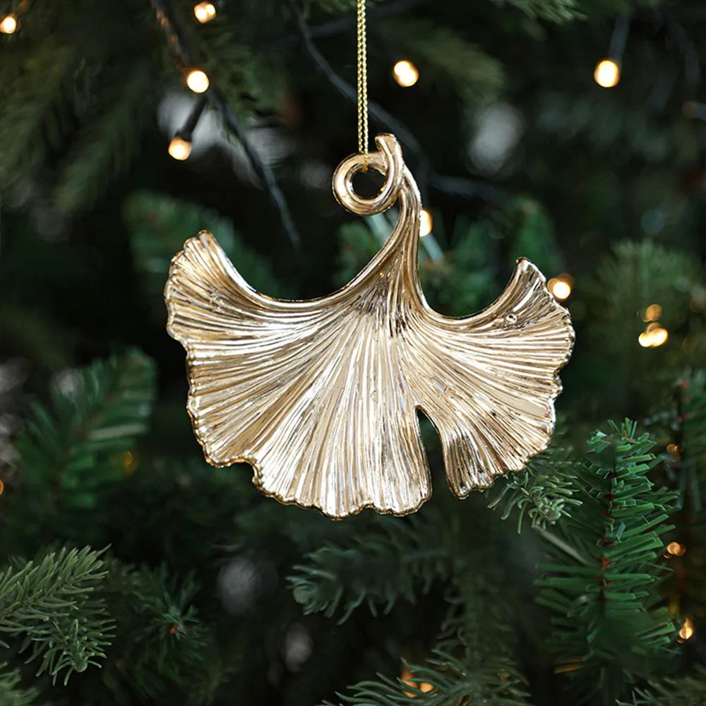 Gold Angel & Snowflake Christmas Tree Hanging Ornaments Christmas Ornaments Richie's ginkgo leaf