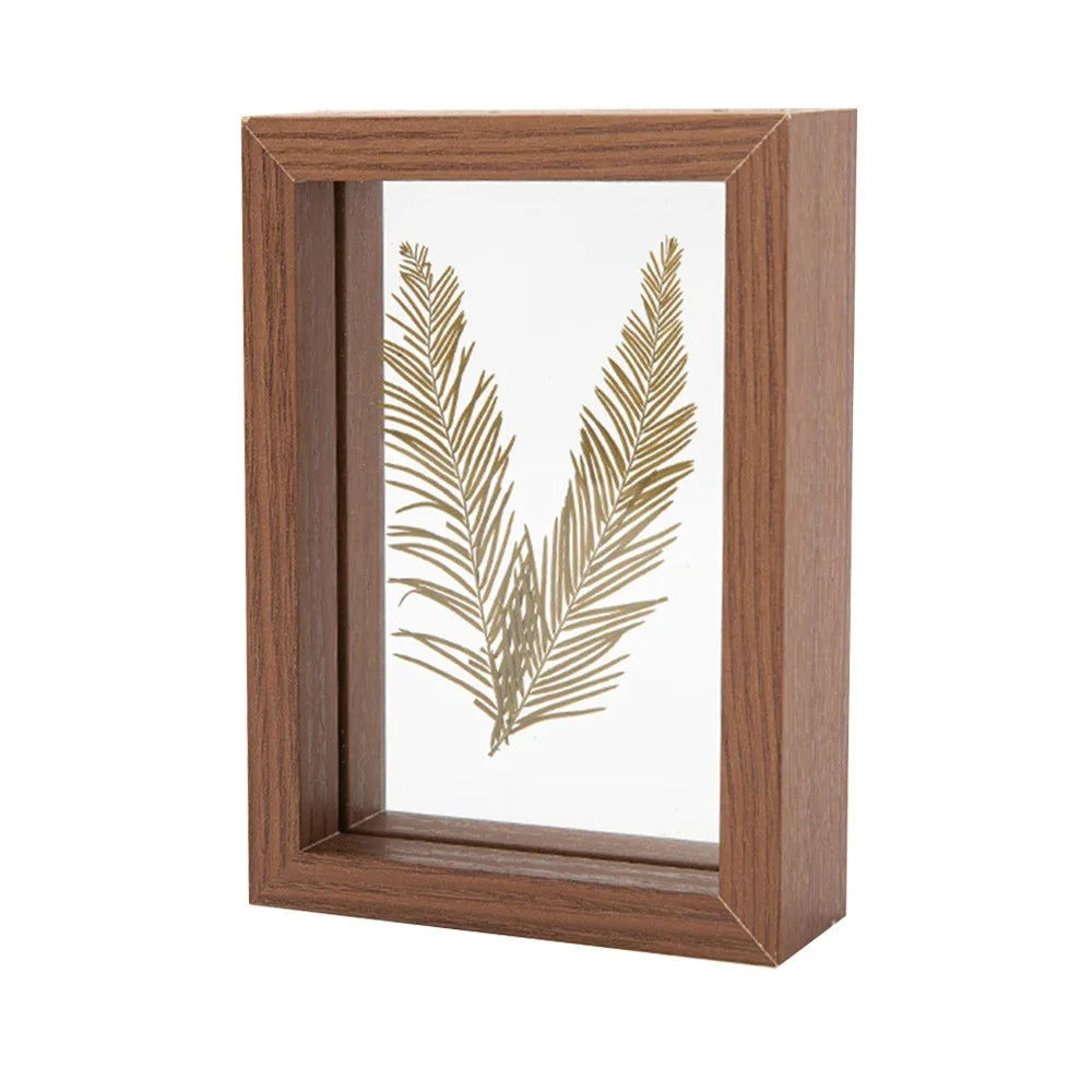 Wooden Glass Leaf Specimen Frame – Double-Sided Display Specimen Display Frame Richie's Coffee-5inch