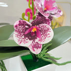 7-Bloom Artificial Pink Orchid Potted Plant | Faux Bonsai Artificial Potted Flower Richie's
