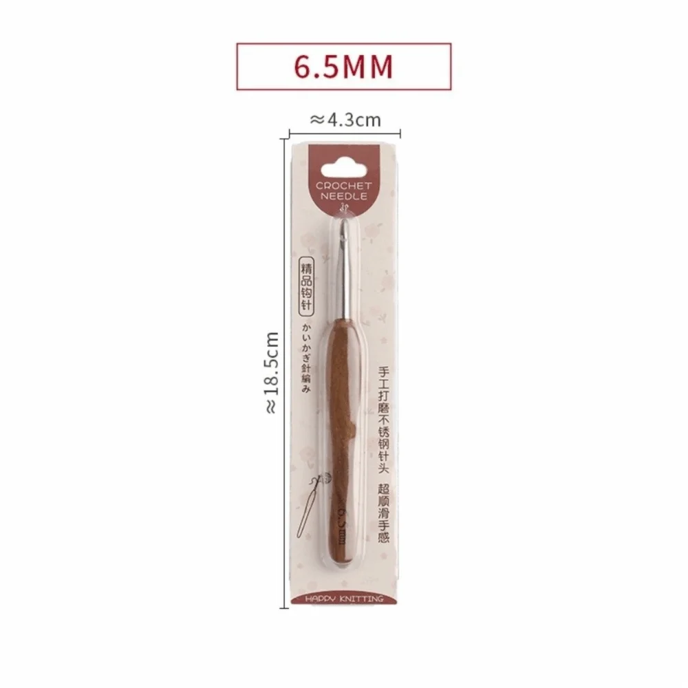 Sandalwood Crochet Hook 2.0–6.0mm Stainless Steel Weaving Tool Crochet Hook Richie's 6.5MM