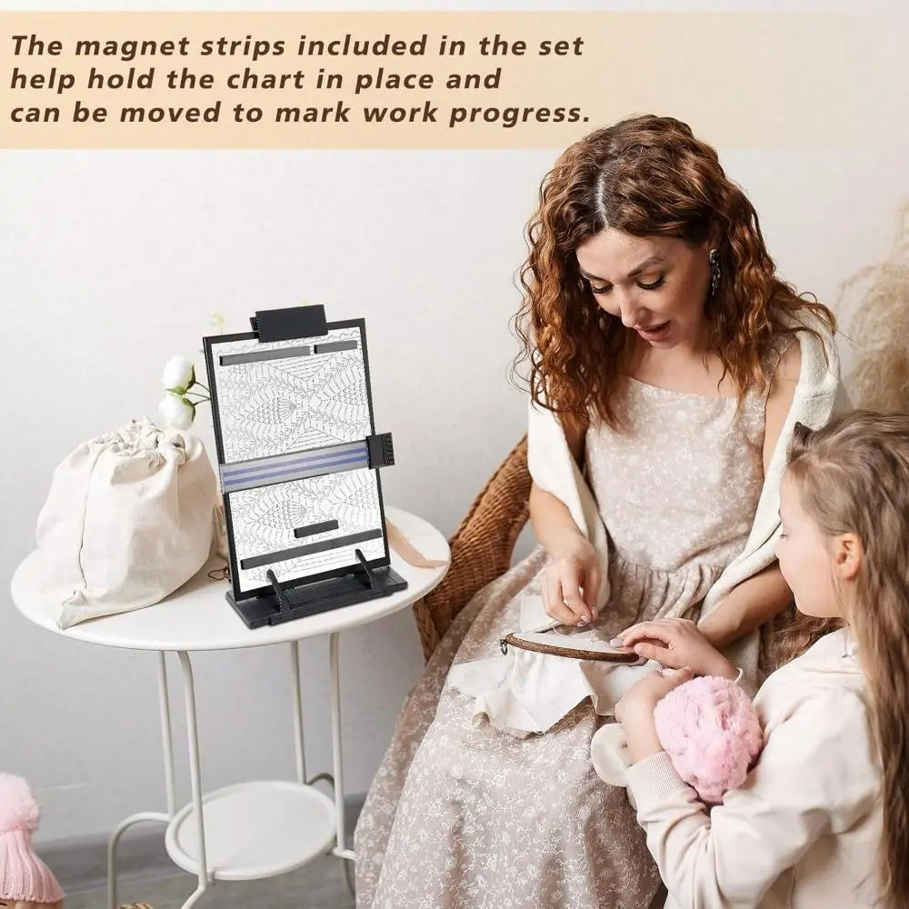 Foldable Knitting Pattern Holder with Magnetic Chart Keeper Knitting Pattern Holder Richie's