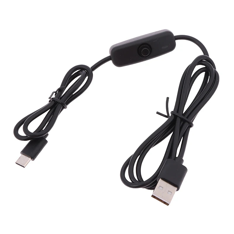 USB to Type-C Switch Cable 1.2M DC 5V 2A Power Supply Wire USB Switch Cable Richie's Black