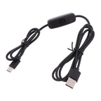 USB to Type-C Switch Cable 1.2M DC 5V 2A Power Supply Wire USB Switch Cable Richie's Black