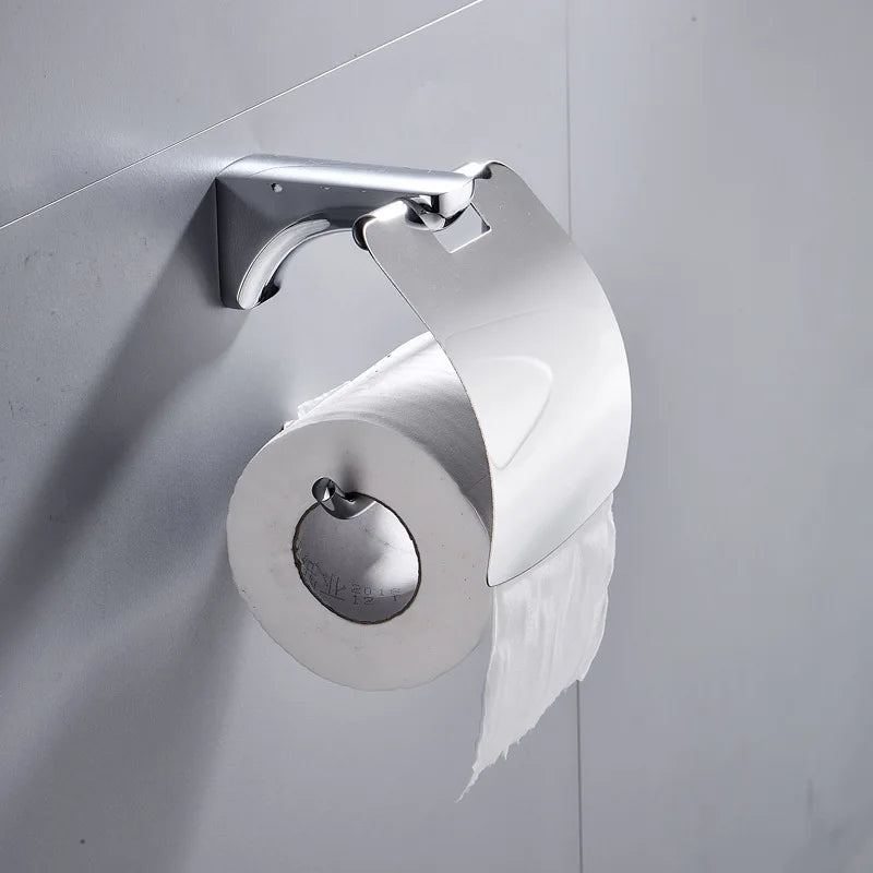 HOBHE Matte Black Stainless Steel Toilet Paper Holder Stand Toilet Paper Holder Richie's Chrome