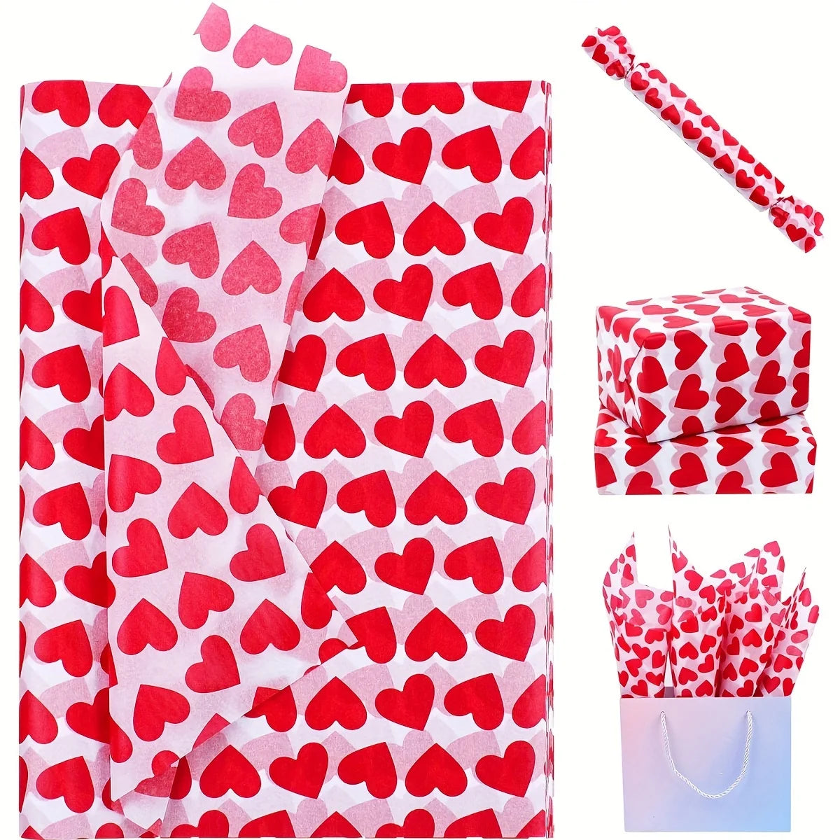 Red Heart Gift Tissue Paper – Bulk Wrapping Sheets for All Occasions Gift Tissue Paper Richie's