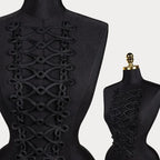 Handmade Gold Cord Baroque Applique Patch – Large Uniform Style Clothing Applique Patch Richie's D Black L