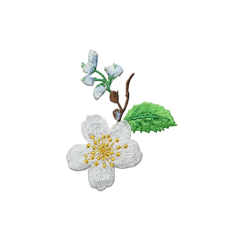 Flower Embroidery Iron-On Patch – DIY Appliqué for Clothes & Bags Embroidery Patch Richie's B6