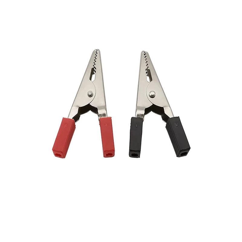10Pcs Metal Alligator Clips Red & Black Test Probe Clamps 45mm Test Probe Clips Richie's