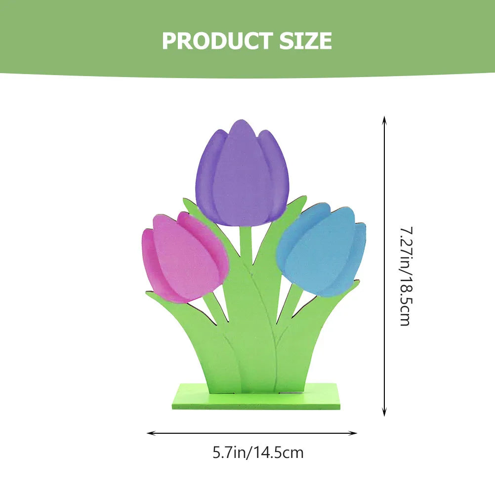Wooden Tulip Flower Ornament – Easter & Spring Home Decor Wooden Flower Ornament Richie's