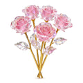 10Pcs Pink Eternal Roses – Handcrafted Artificial Crystal Flowers Artificial Flower Bouquet Richie's 10Pcs