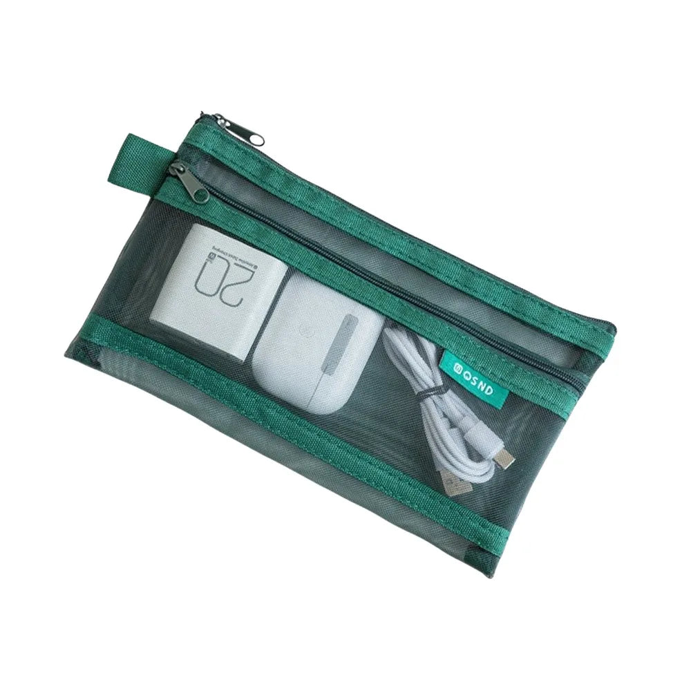Mini Nylon Zipper Storage Bag – Cosmetic & Coin Organizer Storage Organizer Bag Richie's Green-6
