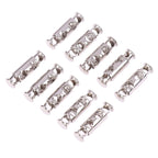 10Pcs Metal Spring Buckle Cord Lock Double Hole 26×8×5mm Cord Lock Buckle Richie's Silver