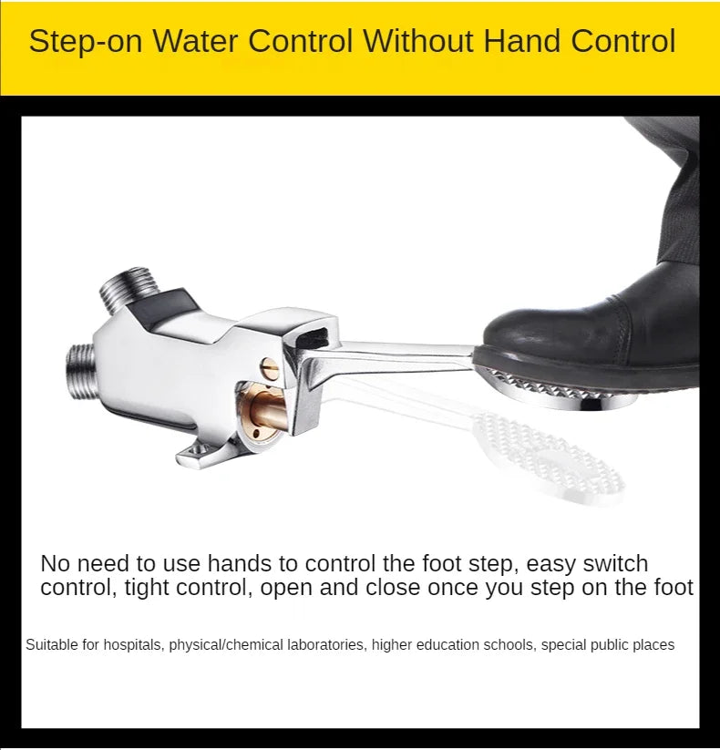 Brass Foot-Operated Faucet – Hands-Free Single Cold Basin Tap Foot-Operated Faucet Richie's