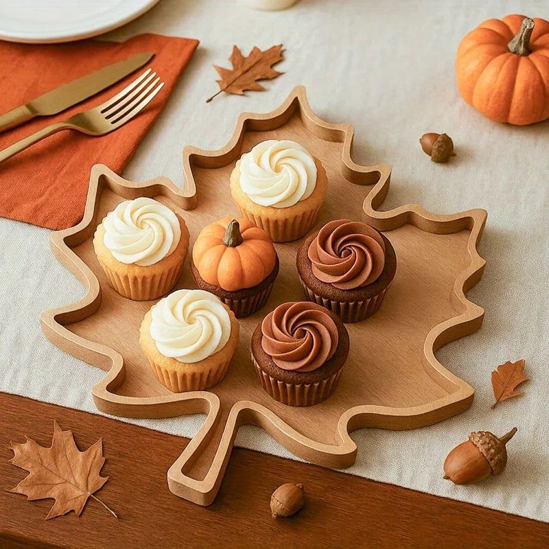 Maple Leaf Serving Tray – Fall Harvest Dessert Plate Serving Tray Richie's