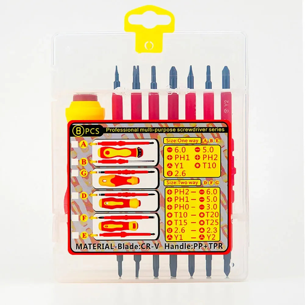 8-Piece Insulated Magnetic Screwdriver Set – CRV Double Head Screwdriver Set Richie's