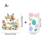 Easter Rabbit Flower Wall Stickers – Removable PVC Decals Wall Stickers Richie's A2