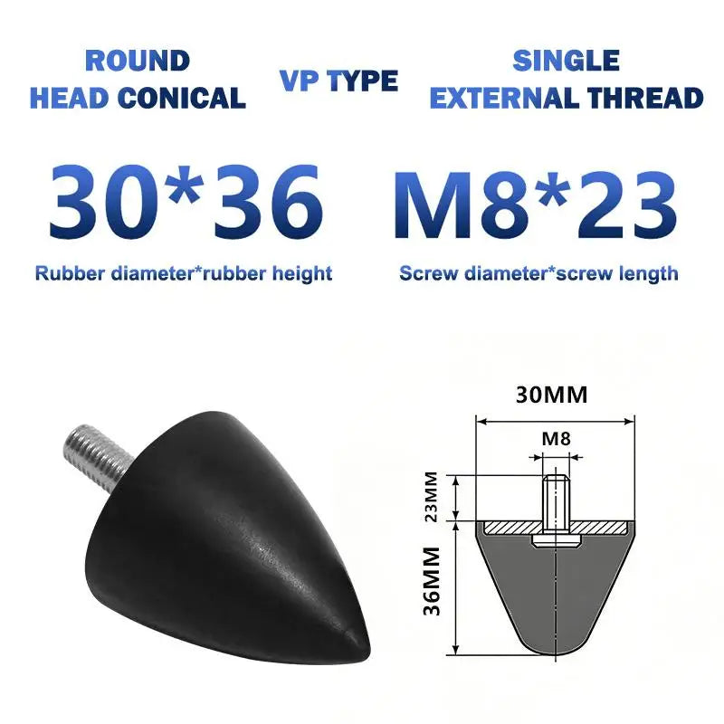 VP Type Conical Rubber Shock Absorber Buffer Pad 2pcs Rubber Shock Absorber Richie's 30x36 2pcs