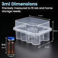 10-Slot Vial Storage Case Clear Stackable Freezer Tube Box Vial Storage Box Richie's for 3ml