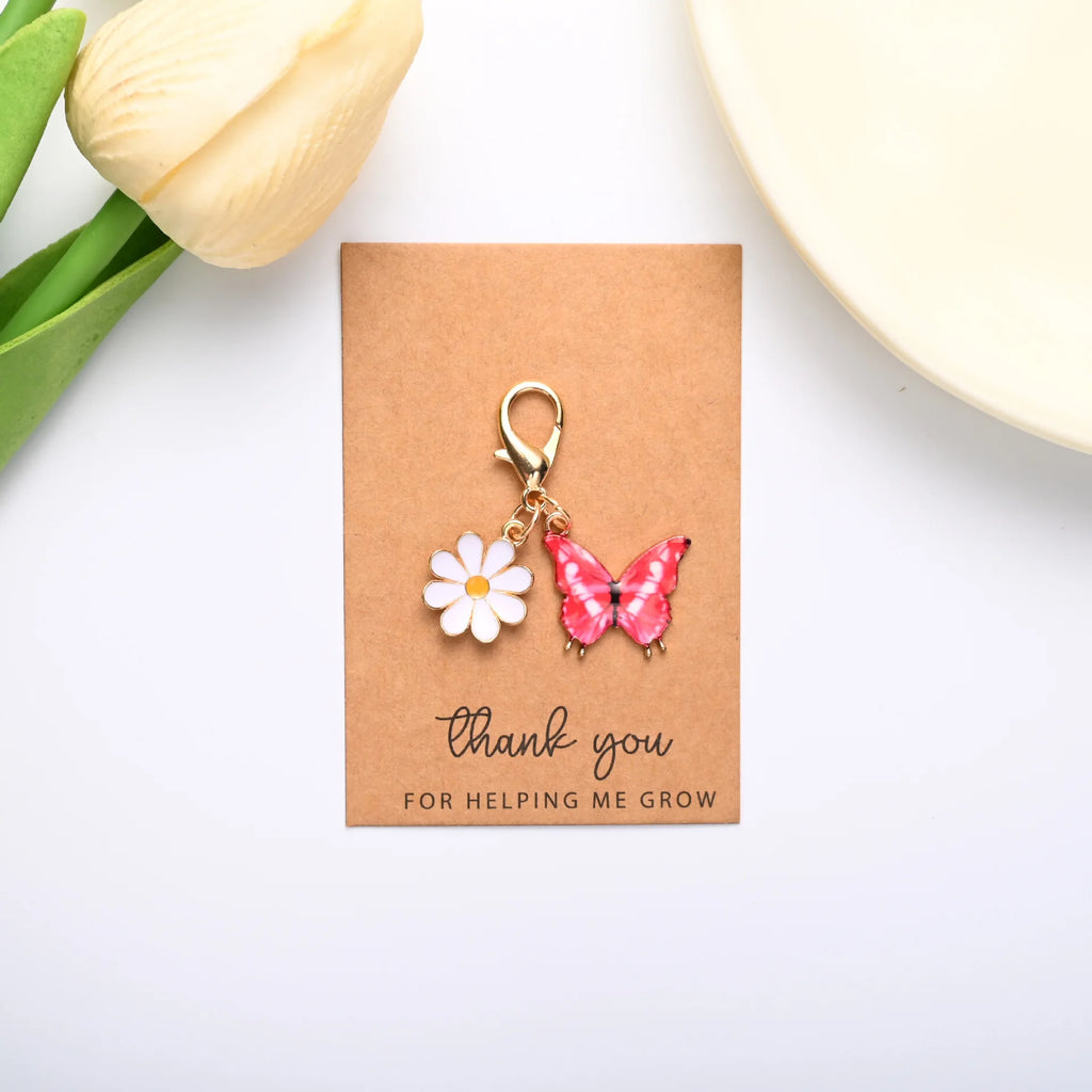 Butterfly Daisy Keychain Pendant – Zinc Alloy Gift Charm Keychain Pendant Richie's Style C 1pc