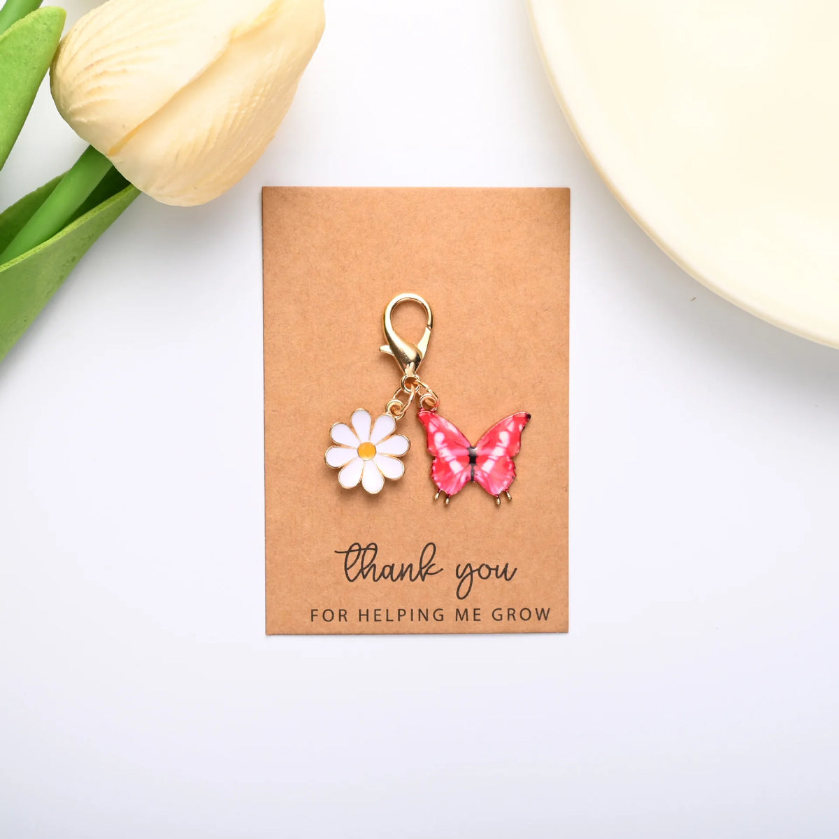 Butterfly Daisy Keychain Pendant – Zinc Alloy Gift Charm Keychain Pendant Richie's Style C 1pc
