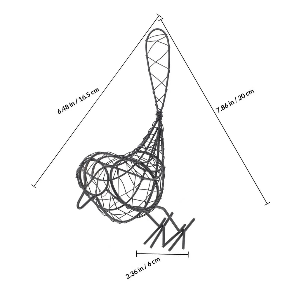 Black Iron Wire Bird Sculpture – Rustic Garden & Home Décor Iron Bird Sculpture Richie's