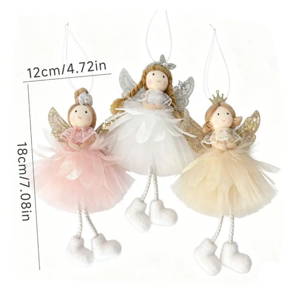Plush Christmas Angel Ornament – Fluffy Wings Hanging Pendant Christmas Ornament Richie's